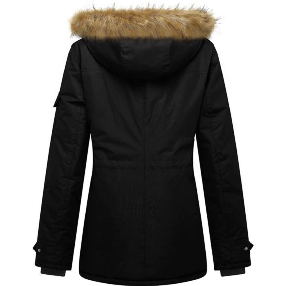 Women's Quilted Winter Coat Warm Puffer Jacket Thicken Parka with Removable Hood - Picture 4 of 6